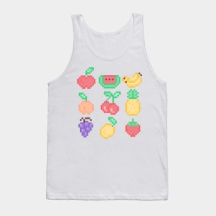 Kawaii Pixel Art Pastel Fruit Design Tank Top